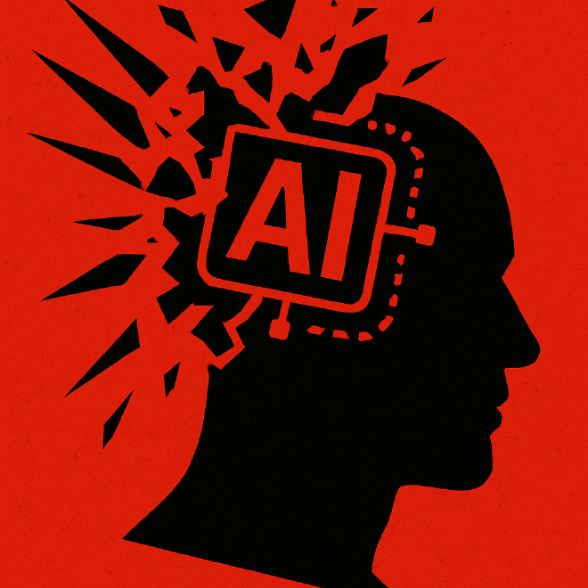 Illustration: AI head exploding
